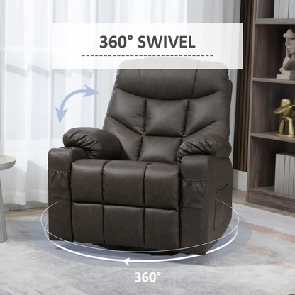 PU Leather Manual Recliner Chair, Recliner Armchair for Living Room, Brown by HOMCOM