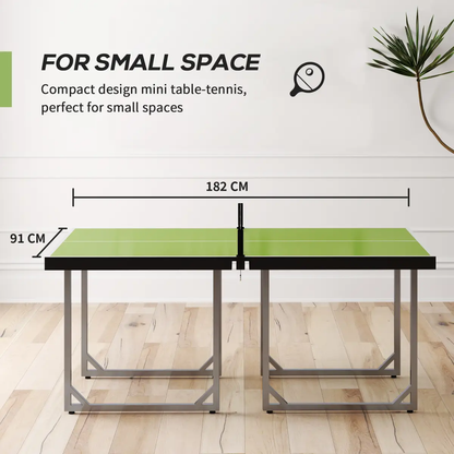 Tennis Table Ping Pong Foldable with Net Game Steel 182cm Indoor, Green HOMCOM by Unbranded