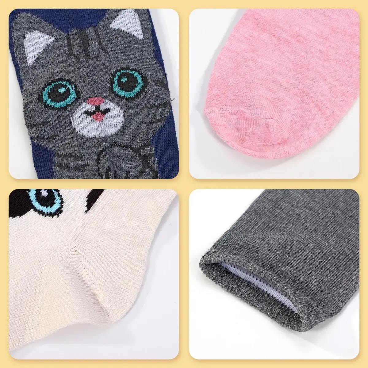 VINSANI KITTY SOCKS 5pk 1010418 by Vinsani