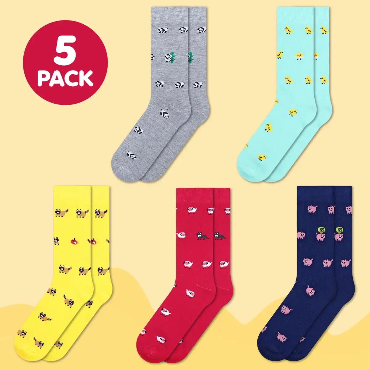 VINSANI ANIMAL SOCKS 5pk 1010419 by Vinsani