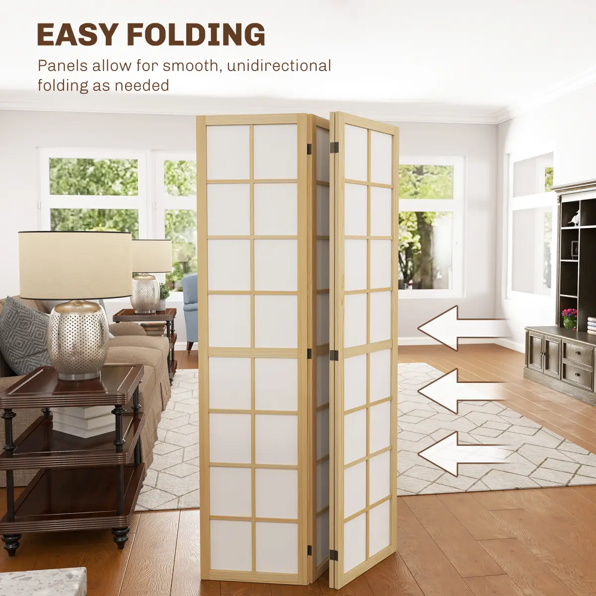 HOMCOM Indoor Room Partition, 4 Panel Folding Room Divider, 160 x 170cm by HOMCOM