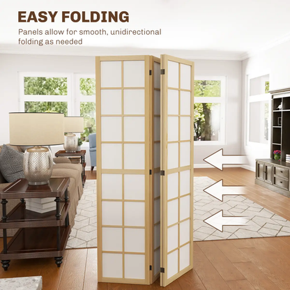 HOMCOM Indoor Room Partition, 4 Panel Folding Room Divider, 160 x 170cm by HOMCOM