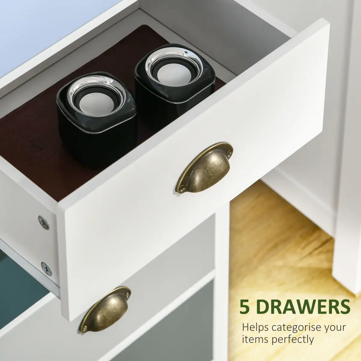 Chest of Drawers, 5-Drawer Dresser with Metal Handle by HOMCOM