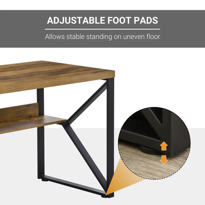 Computer Writing Desk K-Shaped Steel Leg Storage Shelf Home Office by Unbranded
