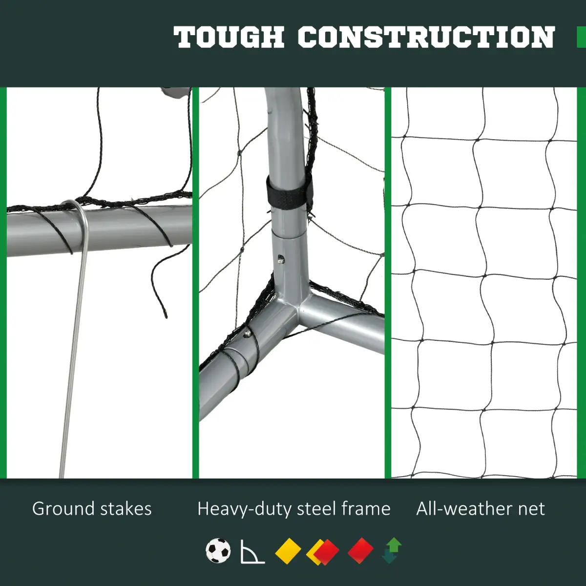 SPORTNOW 8ft x 5ft Football Goal, Simple Set Up Football Training Net by SPORTNOW