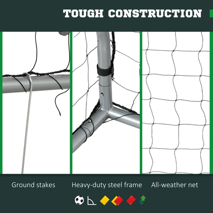 SPORTNOW 8ft x 5ft Football Goal, Simple Set Up Football Training Net by SPORTNOW