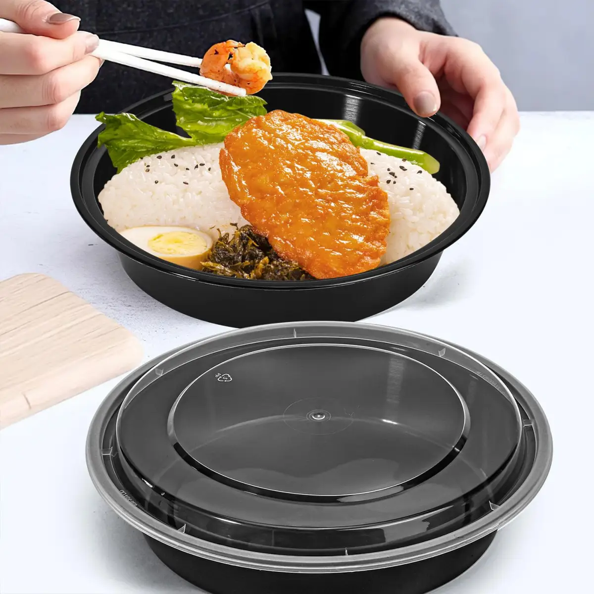 VINSANI 20pk ROUND 1 COMPARTMENT MEAL PREP CONTAINERS 1010493 by Vinsani