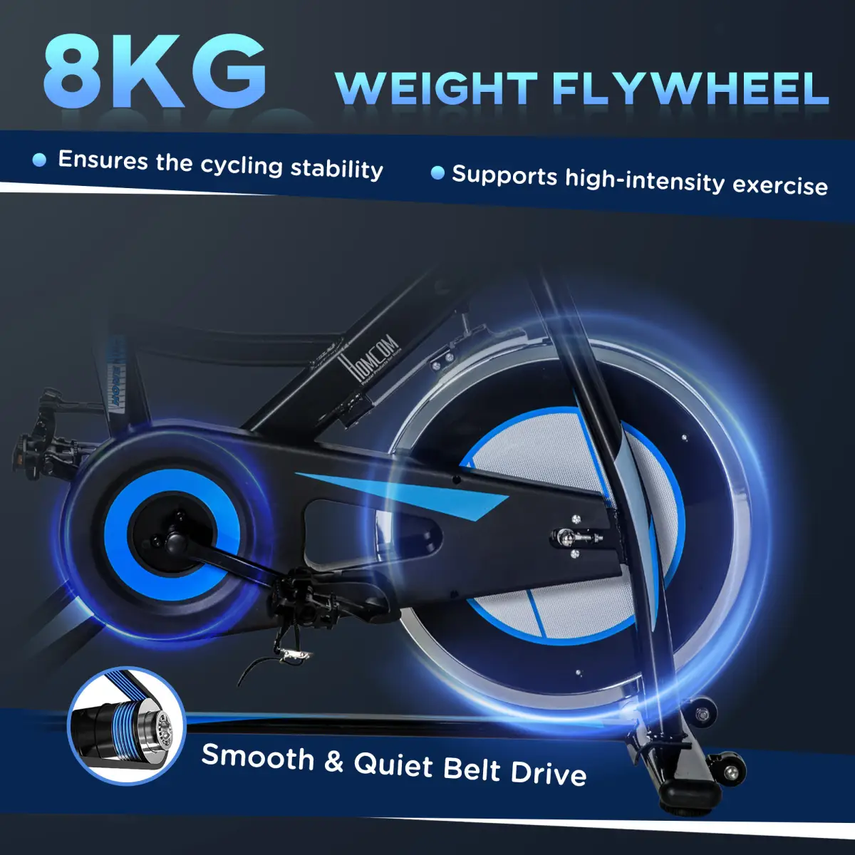 8kg Flywheel Stationary Exercise Bike Indoor Cycling Cardio Workout Bike by HOMCOM