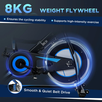 8kg Flywheel Stationary Exercise Bike Indoor Cycling Cardio Workout Bike by HOMCOM