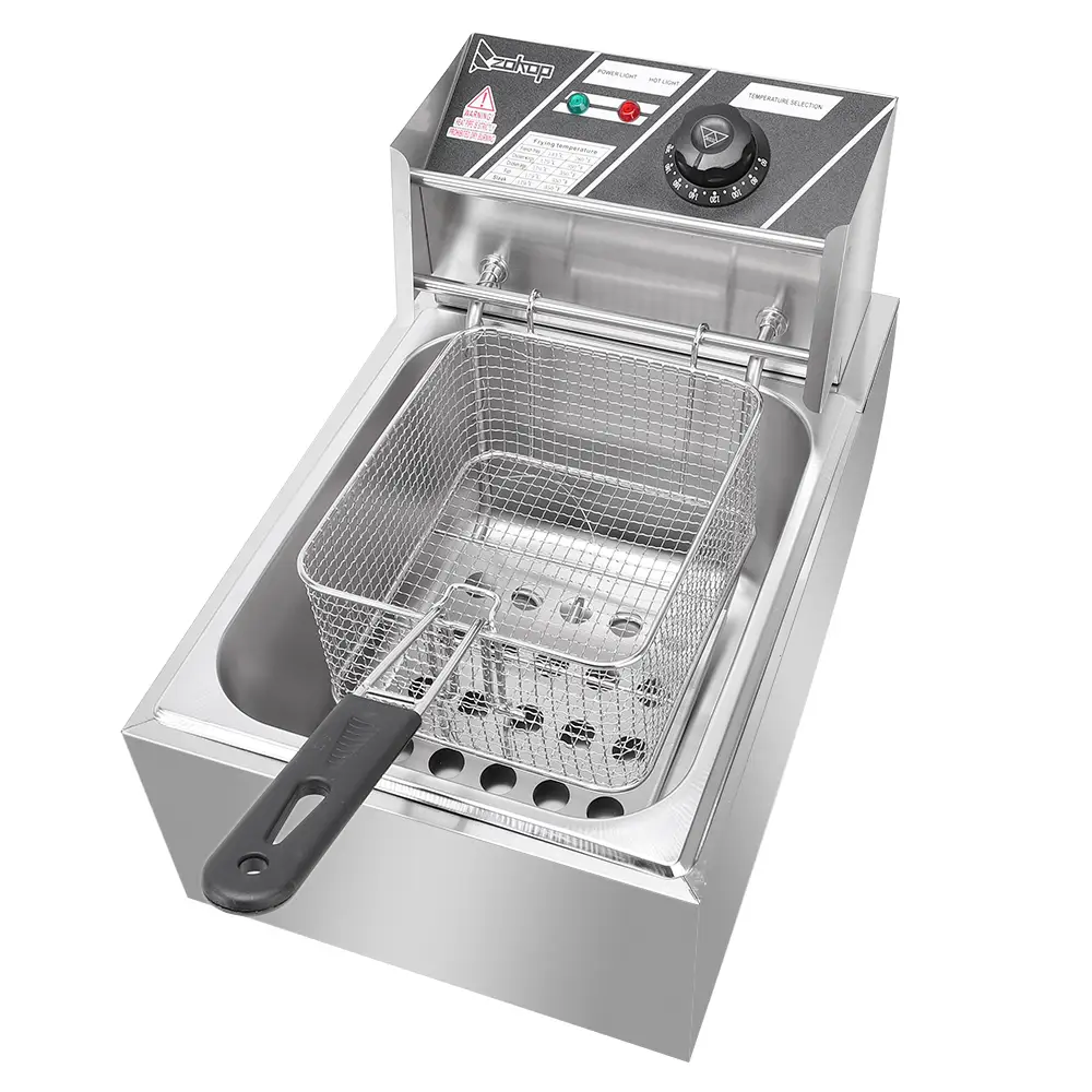 [Replace old code: 96063967] EH81 2500W 220-240V 6.3QT/6L Stainless Steel Single Cylinder Electric Fryer UK Plug by N/A