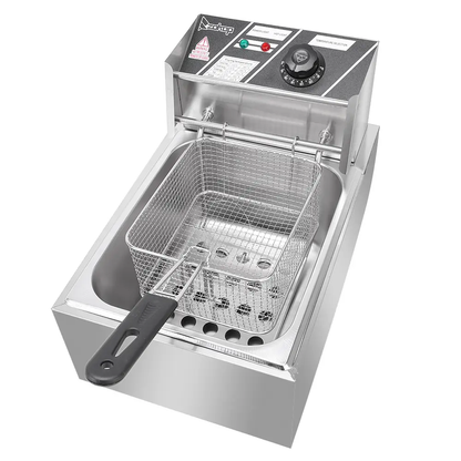 [Replace old code: 96063967] EH81 2500W 220-240V 6.3QT/6L Stainless Steel Single Cylinder Electric Fryer UK Plug by N/A