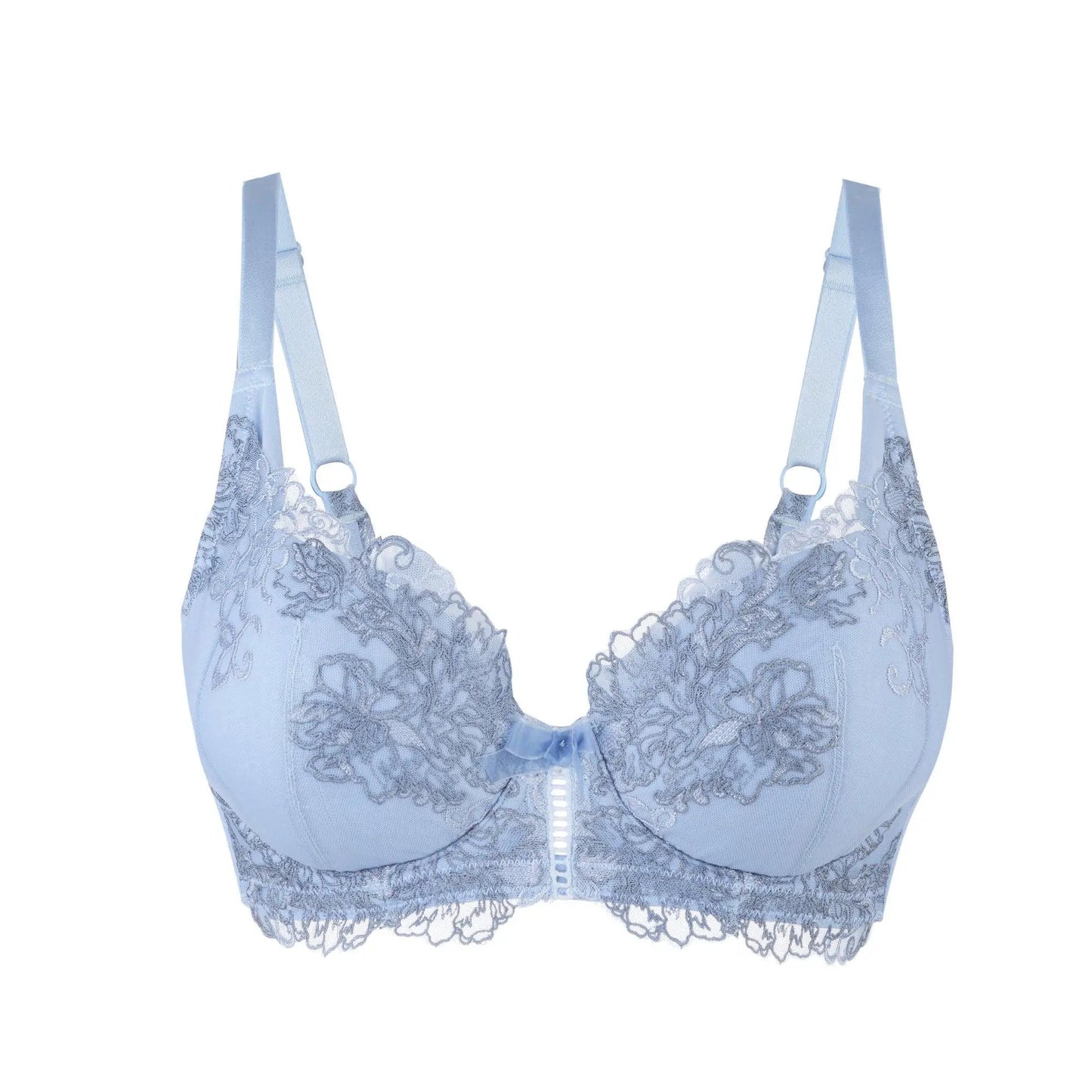 Ashley Embroidery Silk & Organic Cotton Supportive Plunge Bra by Juliemay Lingerie