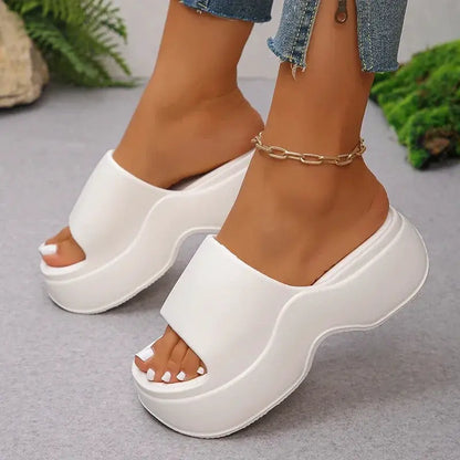 Chunky Platform Slippers for Women Summer 2025 Comfortable Wedge Heels Sandals Woman Solid Non Slip Eva Thick Sole Slides Shoes by All Mart Bristol Ltd