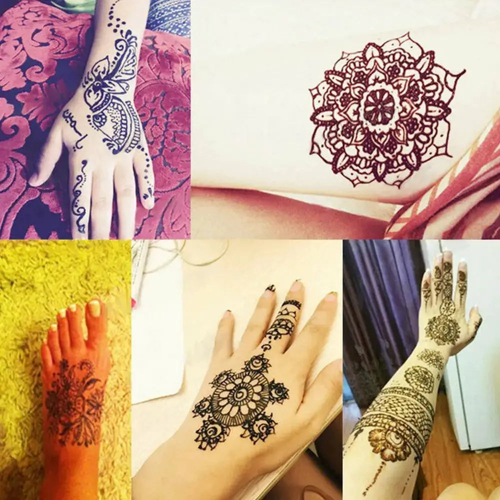 Mehndi Cream Herbal Mehandi Ink Paint Art 3 Colors Body Henna Temporary Paint Temporary Tattoo Body Art Herbal Henna Cones by All Mart Bristol Ltd