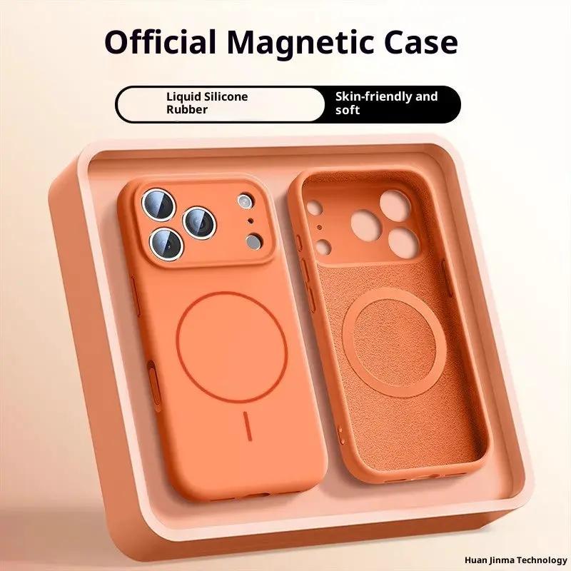 Applicable To 17 Fine Circle Magnetic Phone Case Liquid Silicone by Dropshipman