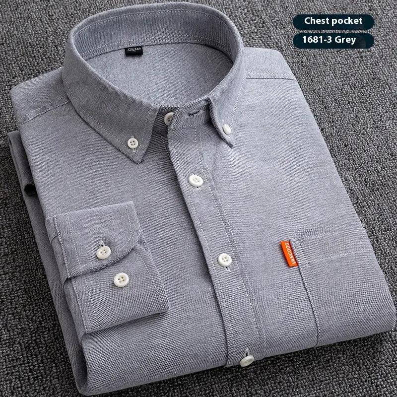 Pure Cotton Washed Oxford Woven Shirts Men by Dropshipman