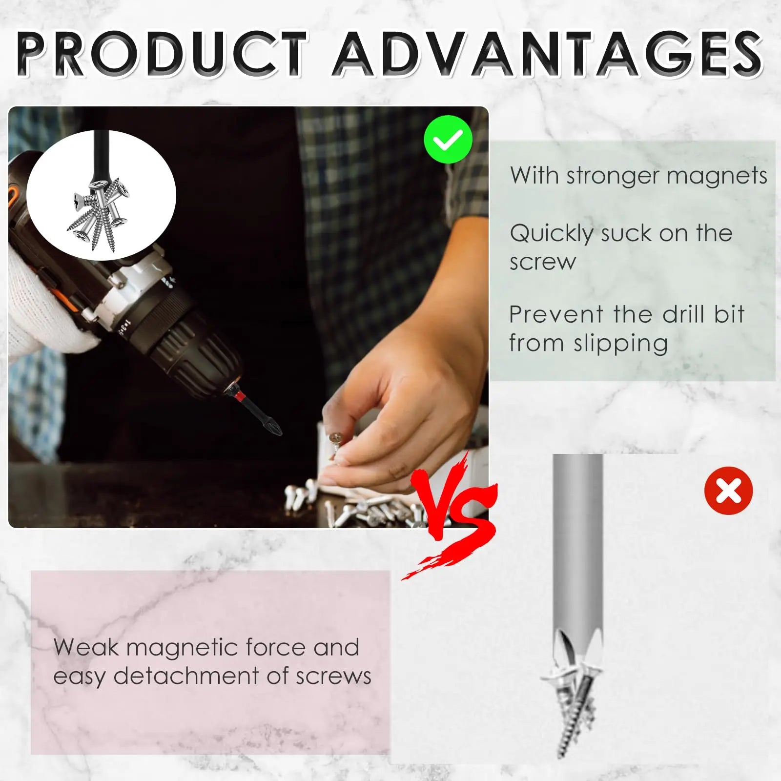 Rafford 15PCS Impact Ready Magnetic Screwdriver Bits Set - 2 Inch Anti-Slip for Impact/Cordless Drill | Torx/Hex/Phillips Head by All Mart Bristol Ltd