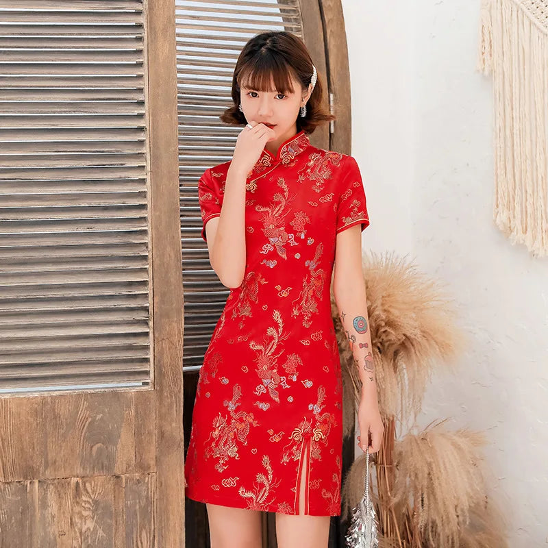 2026 New Cheongsam Short Daily Banquet Skirt New Spring and Summer Improved Chinese Style by All Mart Bristol Ltd