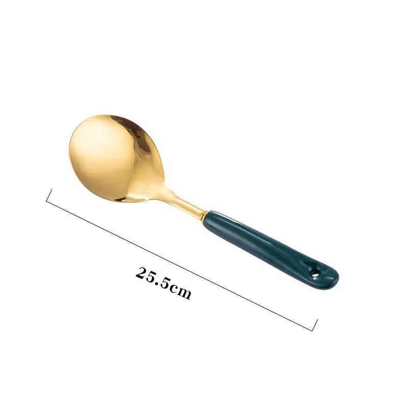 Nordic Stainless Steel Kitchen Utensils Spatula Ceramic Handle by Dropshipman