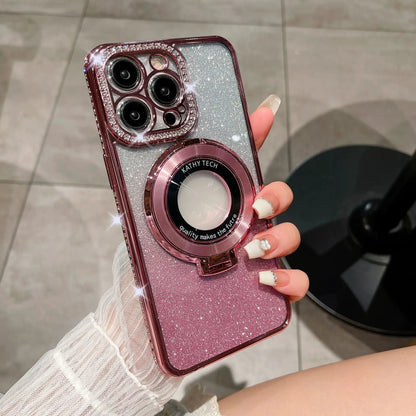 Glitter Tpu Electroplating Magnetic Bracket Phone Case by Dropshipman