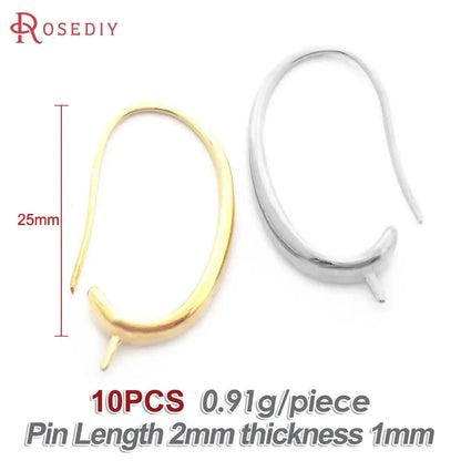 18K Gold Color Brass Can fit Half Hole Beads with Half Pins Earrings Hooks High Quality Jewelry Making Diy Findings Accessories by All Mart Bristol Ltd