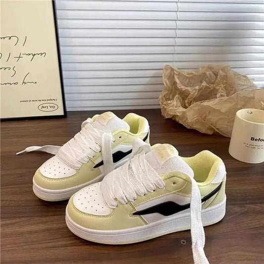Dopamine Color Matching Classic Preppy Style Raise The Bottom Four Seasons Women's Board Shoes by Dropshipman