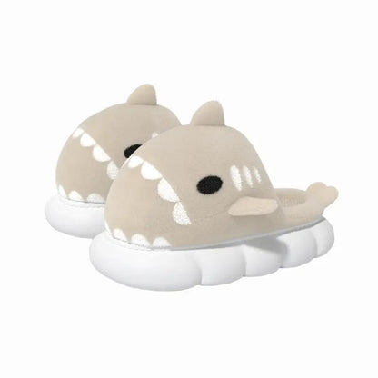 5cm Thick Soled Small Fat Pier Shark Cotton Slippers For Men by Dropshipman