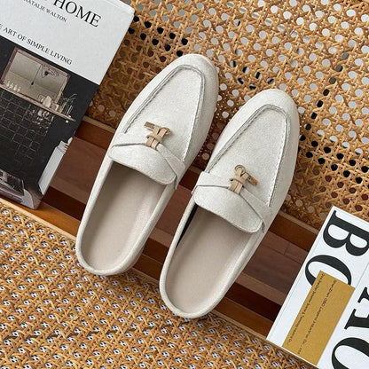 Tasseled Hidden-Heel Closed-Toe Half Slippers For Women by Dropshipman