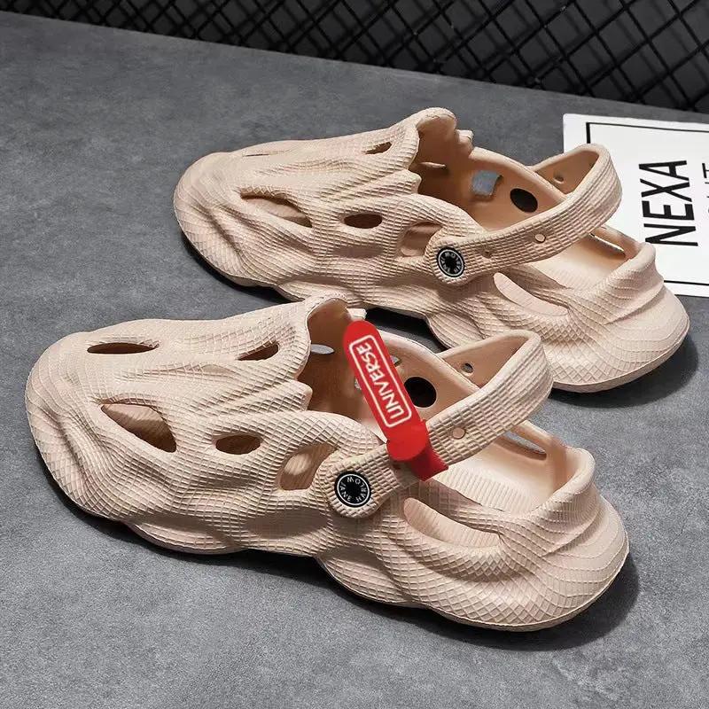 Coconut Slippers Couple Summer Dual-use Closed Toe Beach Hole Shoes by Dropshipman
