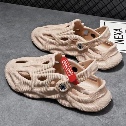 Coconut Slippers Couple Summer Dual-use Closed Toe Beach Hole Shoes by Dropshipman