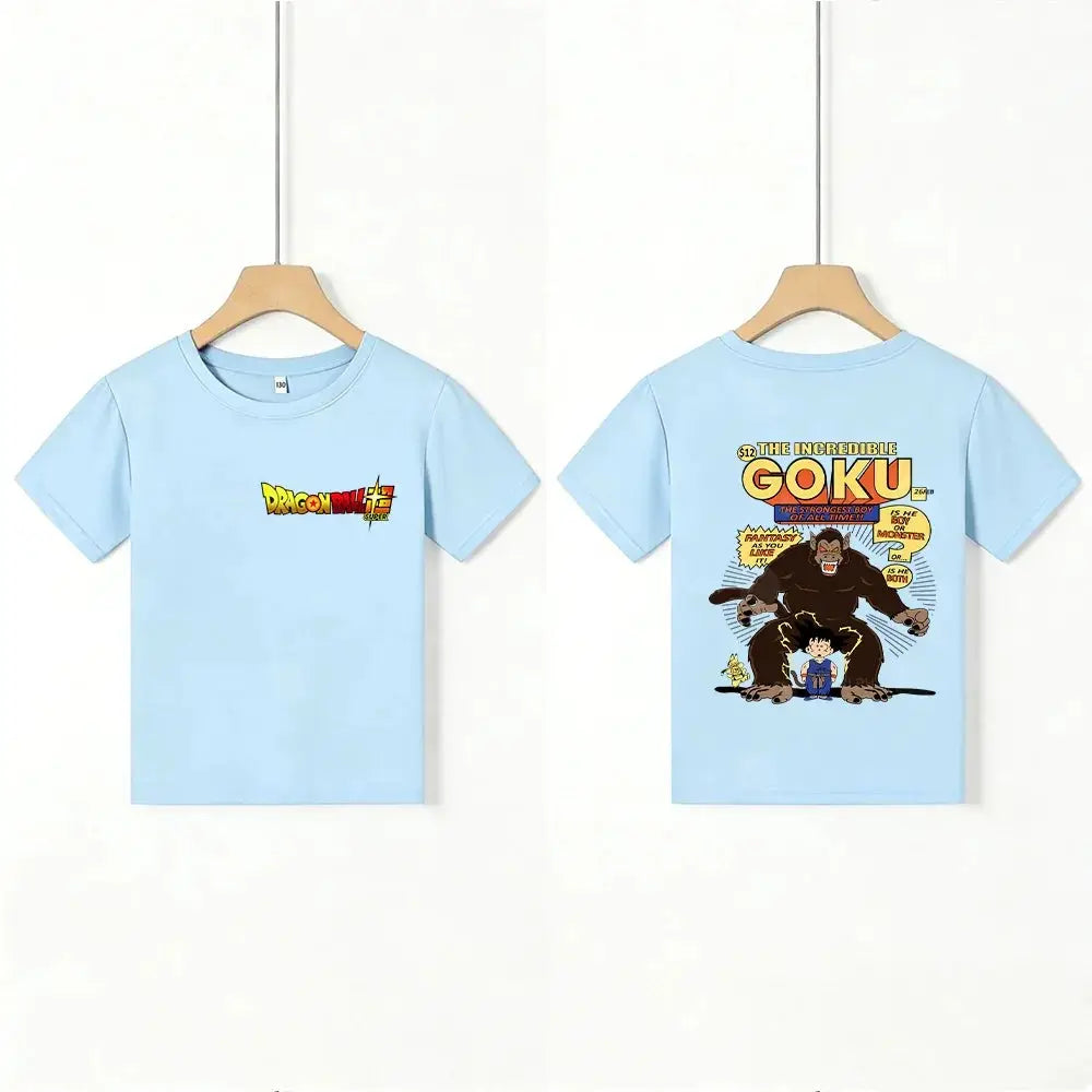 Kids T - Shirt Dragon Ball Goku & Great Ape Print, Cartoon Anime - Themed Casual Cotton Tee for Boys Girls, Cool Graphic Childre by All Mart Bristol Ltd