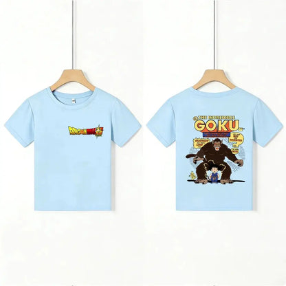 Kids T - Shirt Dragon Ball Goku & Great Ape Print, Cartoon Anime - Themed Casual Cotton Tee for Boys Girls, Cool Graphic Childre by All Mart Bristol Ltd