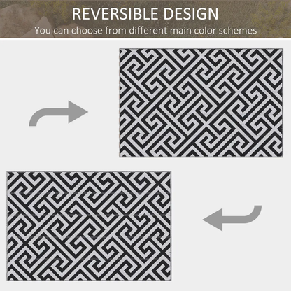 121x182cm Reversible Outdoor Rug Portable Plastic Straw RV Outsunny by Unbranded