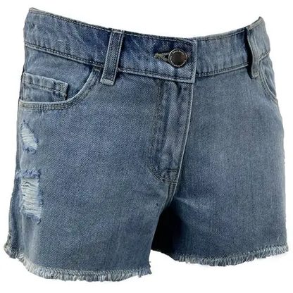 Girls Distressed Ripped Denim Shorts by All Mart Bristol Ltd