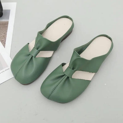 Flat-Soled Soft-Soled Lazy Casual Closed-Toe Half Slippers Mother Shoes by Dropshipman