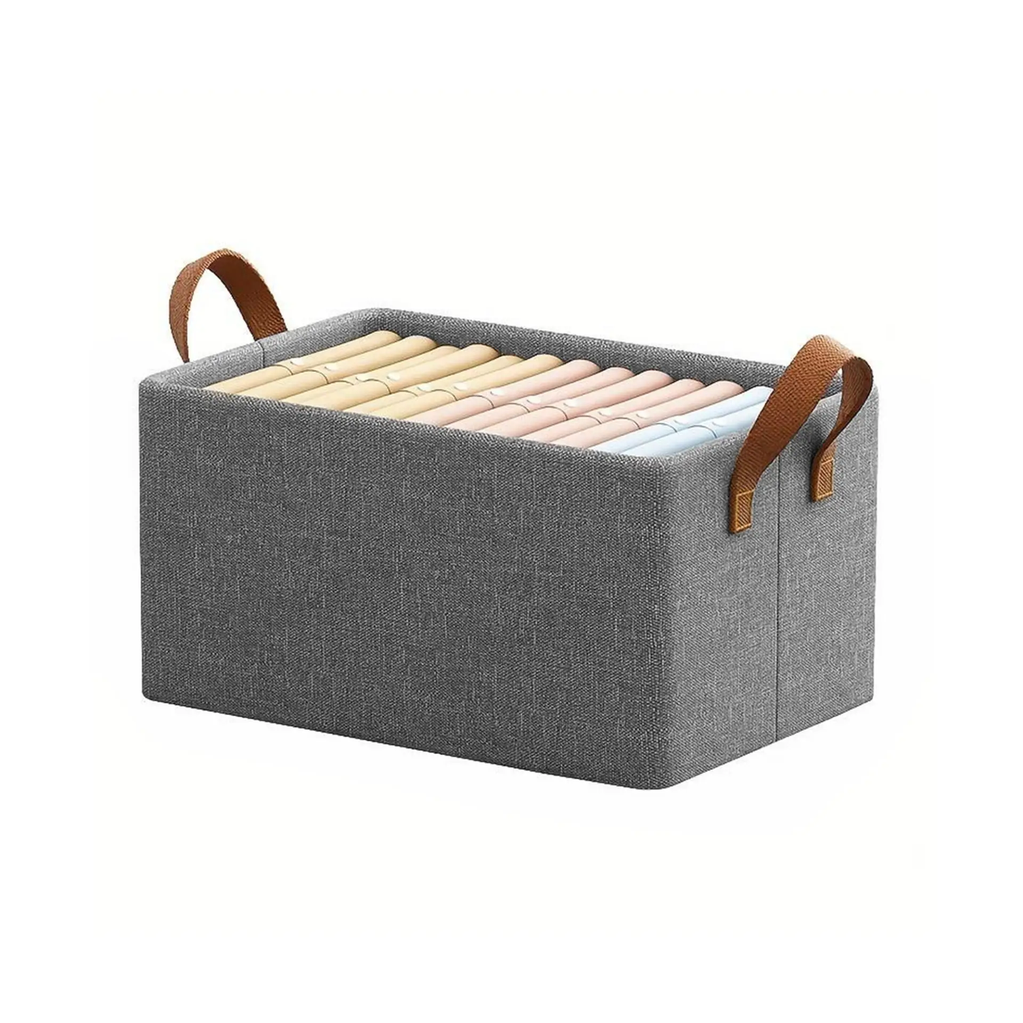 storage Fabric cloth organizer grey foldable bag with handle ~5331 by All Mart Bristol Ltd