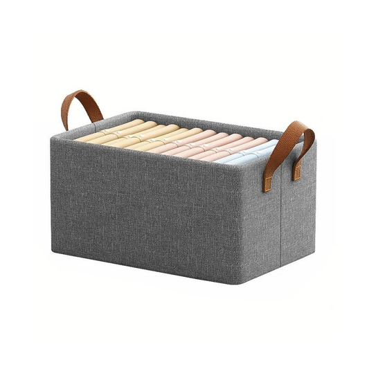 storage Fabric cloth organizer grey foldable bag with handle ~5331 by All Mart Bristol Ltd