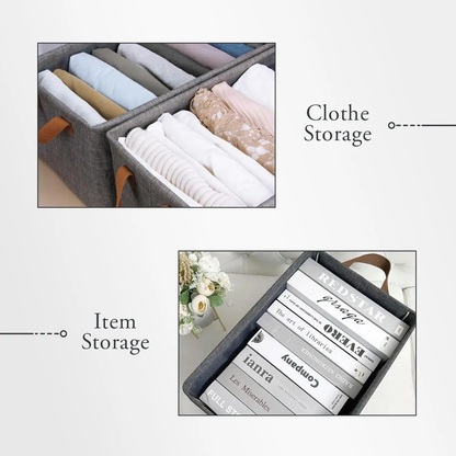 storage Fabric cloth organizer grey foldable bag with handle ~5331 by All Mart Bristol Ltd