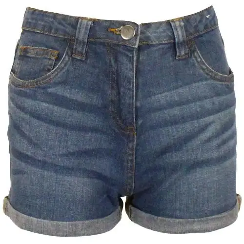 Girls Denim Shorts Rolled Hem by All Mart Bristol Ltd