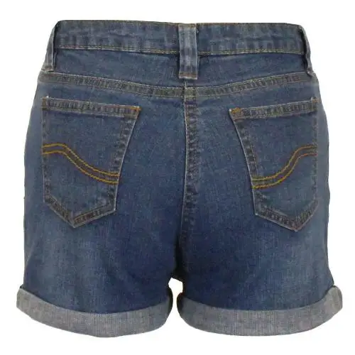Girls Denim Shorts Rolled Hem by All Mart Bristol Ltd