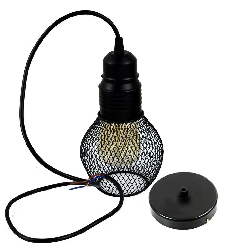 modern ceiling pendant lamp cage fitting black small vintage light~1352 by All Mart Bristol Ltd