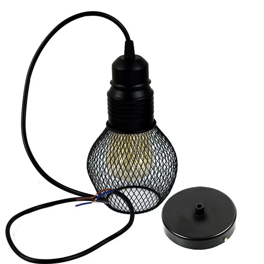 modern ceiling pendant lamp cage fitting black small vintage light~1352 by All Mart Bristol Ltd