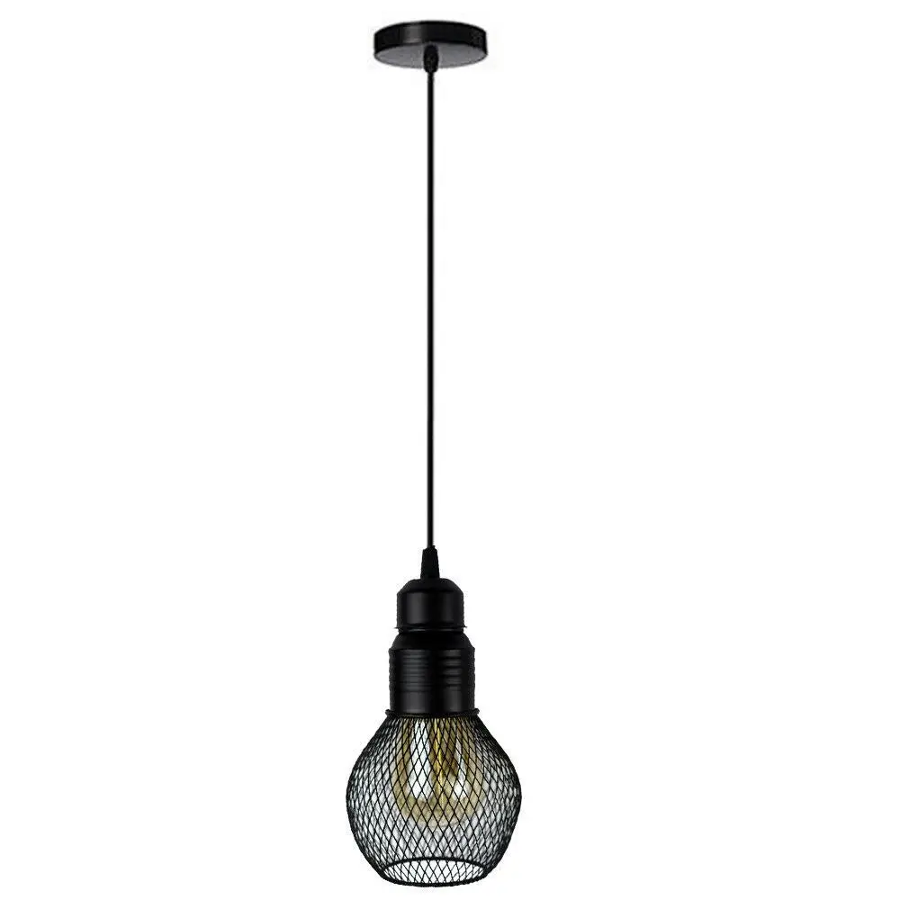 modern ceiling pendant lamp cage fitting black small vintage light~1352 by All Mart Bristol Ltd