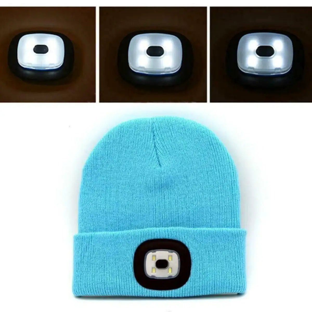 LED Beanie Hats Rechargeable Unisex High Powered Head Lamp Torch Light Cap by All Mart Bristol Ltd