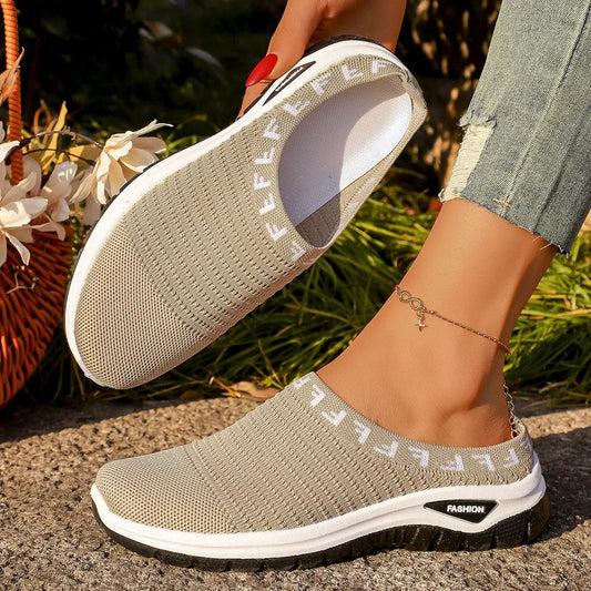 Baotou Semi-slip-on Casual Fashionable Versatile Chic Breathable Mesh Slip-on Pumps by Dropshipman