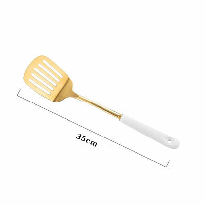 Nordic Stainless Steel Kitchen Utensils Spatula Ceramic Handle by Dropshipman