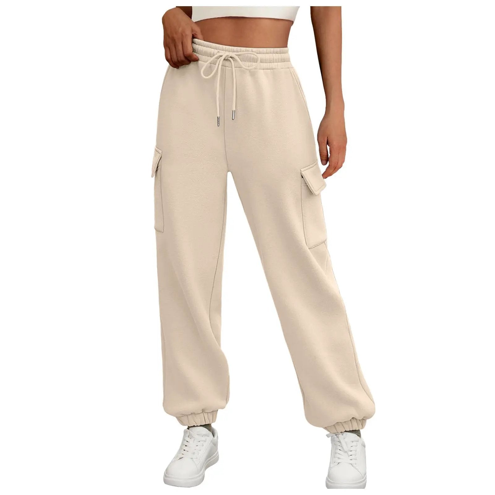 Women's Sweatpants Fleece Lined Baggy Athletic Jogger Trousers With Pockets Fall Casual Trendy Cargo Pants Fall Outfits by Dropshipman