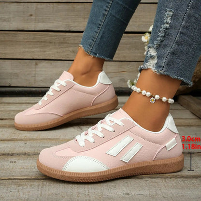 Womens Retro Flat-Soled Plus-Size Sneakers by Dropshipman