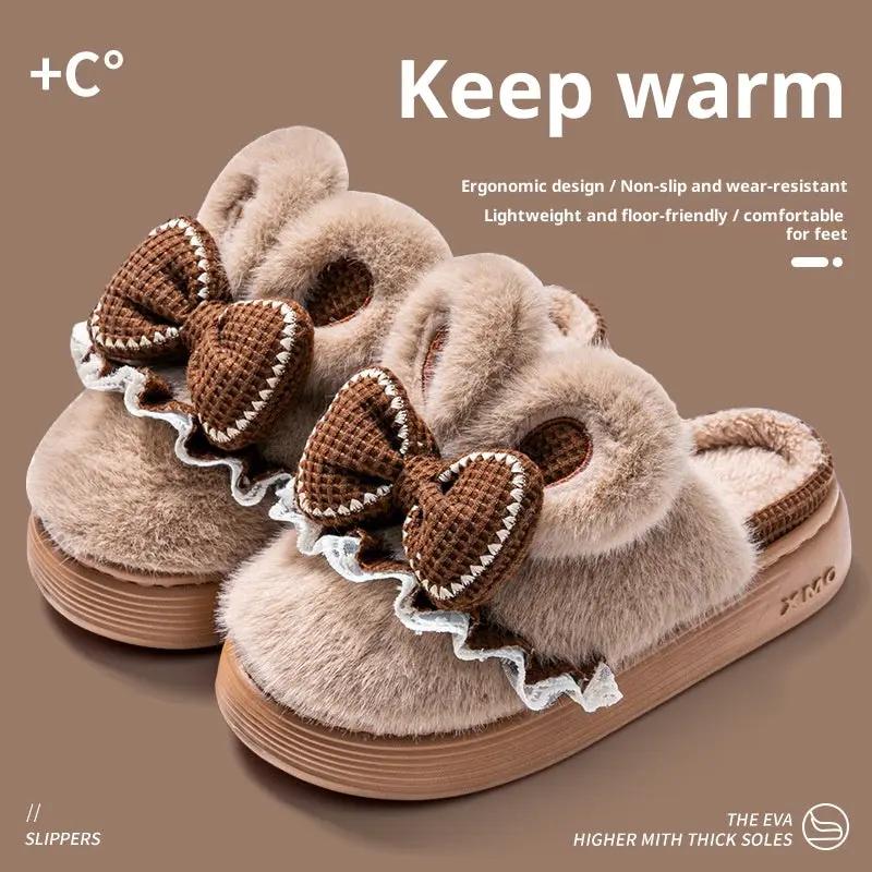 Indoor Warm Non-slip Cute Couples Cotton Shoes by Dropshipman