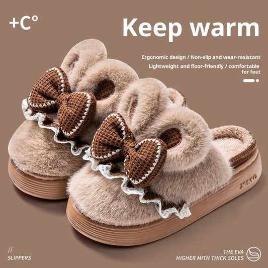 Indoor Warm Non-slip Cute Couples Cotton Shoes by Dropshipman